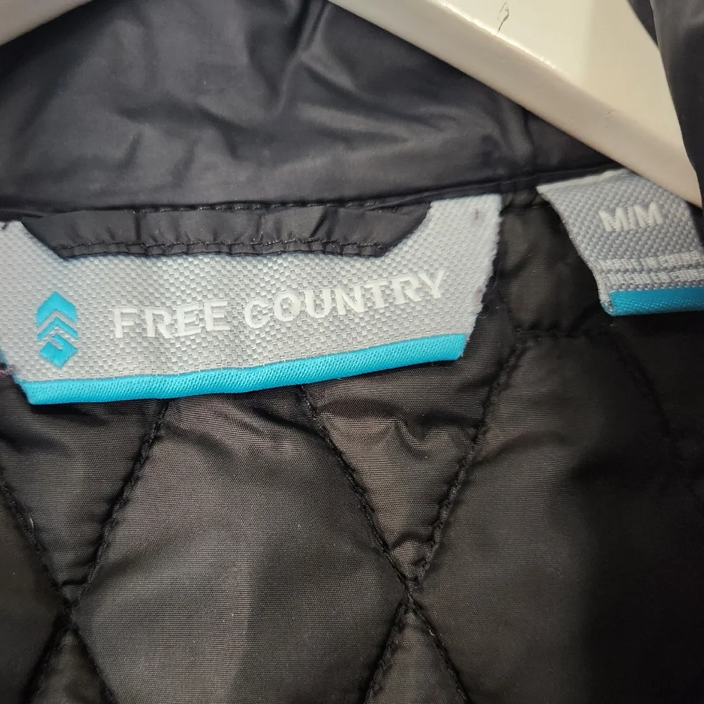 Free County Diamond Quilted Zip Up Black Puffer Vest M
